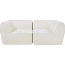 [en.casa] Modular Sofa, 2-Sitzer Hurvas Bouclé Cremeweiß
