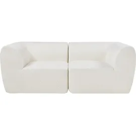 [en.casa] Modular Sofa, 2-Sitzer Hurvas Bouclé Cremeweiß