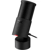 Kingston HyperX SoloCast 2 USB-Mikrofon – Gaming & Streaming Mikrofon mit Tap-to-Mute, 96 kHz/24-Bit Aufnahme, integriertem Popfilter, stoßgedämpfter Halterung, USB-C Plug & Play, PC kompatibel, Schwarz