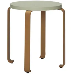 Hübsch Interior - Smile Hocker, Ø 46 cm, hellgrün / orange