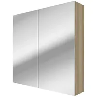 AcquaVapore Spiegelschrank Badspiegel Badezimmer Spiegel City 80cm braun Eiche