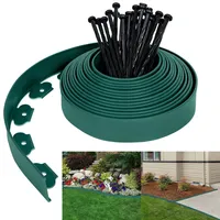 YRHome Flexible Rasenkante Kunststoff 10m mit 30 Erdanker Beeteinfassung Beetumrandung Rasenkanten Blumenbeet Umrandung Mähkante Pflastersteine Palisade Grün