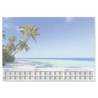 Sigel H6470 Papier-Schreibtischunterlage DIN A2, Kalender 2026 - 2028, 30 Blatt, Palmenmotiv, Schreibunterlage aus nachhaltigem Papier