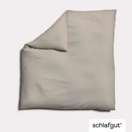 schlafgut Knitted Jersey Uni Beige 155 x 220 cm + 80 x 80 cm