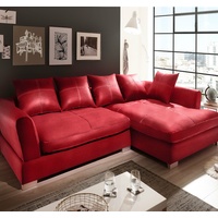 Design Couchgarnitur Rot Big Sofa K-Leder EckSofa Wohnlandschaft Megasofa Rechts