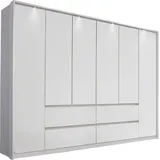 Rauch Drehtürenschrank RAUCH "Mainz mit Passepartout", weiß (alpinweiß), B:275cm H:212cm T:58cm, Holzwerkstoff, Schränke, Drehtürenschrank, optional mit Beleuchtung, Außentüren mit Push-to-Open Funktion