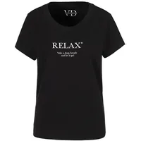 VIVANCE Pyjamaoberteil schwarz 36/38