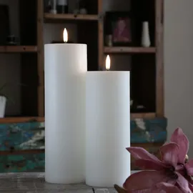 uYuni LED Kerze THEA 20 cm 7,8 cm weiß