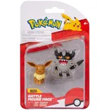 Pokémon PKW3577 - Battle Figure Pack - Mauzinger & Evoli, offizielle detaillierte Figuren, je 5 cm