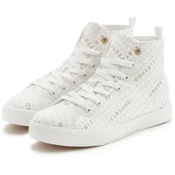 Sneaker ELBSAND "Textilschuhe, Schnürschuh", Damen, Gr. 41, weiß, Obermaterial: 100% Textilmaterial. Futter: 100% Textilmaterial. Decksohle: 100% Textilmaterial. Laufsohle: 100% Synthetik, bedruckt, casual, Schuhe, Schnürhalbschuh, Freizeitschuh, Sommerstiefelette, Stoffschuhe VEGAN