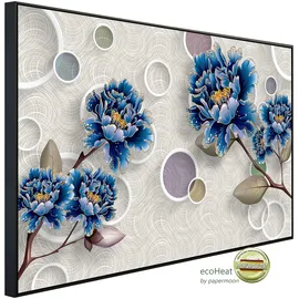 Papermoon Infrarotheizung Muster mit Blumen blau, sehr angenehme Strahlungswärme bunt