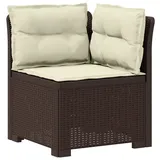 vidaXL 1-Sitzer Garten-Sofa mit Kissen Rattan-Look PP Braun
