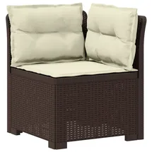 vidaXL 1-Sitzer Garten-Sofa mit Kissen Rattan-Look PP Braun