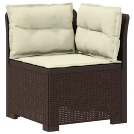 vidaXL 1-Sitzer Garten-Sofa mit Kissen Rattan-Look PP Braun