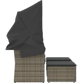 vidaXL Gartensofa 2-Sitzer Loungesofa grau