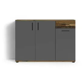 byLIVING Jakob 110 x 83,5 x 35,5 cm Old Wood (Altholz-Optik) / Anthrazit
