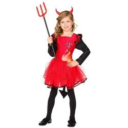 Rubie ́s Kostüm Teufelskleid, Freches Halloweenkostüm für Mädchen rot 104