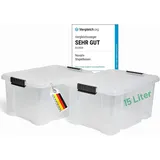 Novaliv Aufbewahrungsbox 41 x 29 x 20 cm 2-tlg. transparent