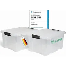 Novaliv Aufbewahrungsbox 41 x 29 x 20 cm 2-tlg. transparent