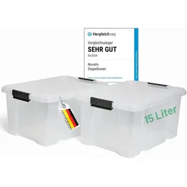 Novaliv Aufbewahrungsbox 41 x 29 x 20 cm 2-tlg. transparent