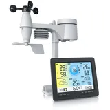 Brandson Wetterstation mit Außensensor, Profi Funkwetterstation mit Außen Messstation, Wetterdaten per App