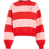 Tommy Jeans Sweatshirt, Streifen, Rippbündchen, für Damen, TIC TICKLED pink S