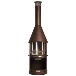 Edelstahlkamin Buschbeck Sydney braun BBQ Grill Holzkohle
