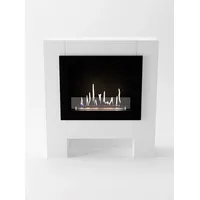 GLOW FIRE Echtfeuer-Dekokamin Harstad RW Ethanol Kamin, Bioethanol Kamin mit 3h Brenndauer, Heizleistung bis 2 kw weiß