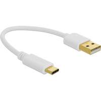 DeLock USB-Kabel USB-A Stecker, USB-C® Stecker 0.15m Weiß