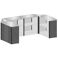 Schulte Thekenmodul-Set MULTIplus U-Form, lichtgrau, schwarz 357,2 x 183,6 x 103,5 cm