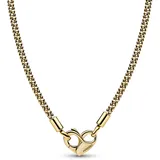 Pandora Moments Studded Chain Halskette aus Sterling Silber mit Herz-Karabiner