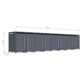 Westmann Mülltonnenbox 530 x 116 x 80 cm grau