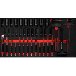 KS Tools Hammer- - Meißel- - und Kraft-Stecknuss-Satz in Schaumstoffeinlage, 40-tlg - 813.0040