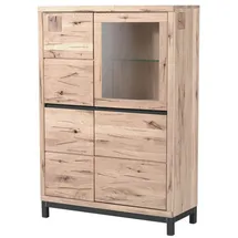 Massivmoebel24 Highboard 103 x 148 x 40 cm Bianco Geölt / Beige