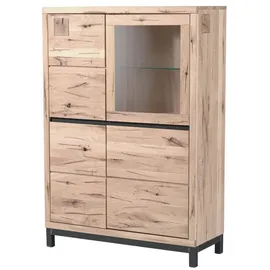 Massivmoebel24 Highboard 103 x 148 x 40 cm Bianco Geölt / Beige