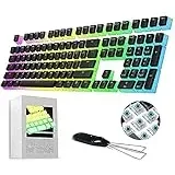 108 KEY PBT PUDDING KEYCAPS ANSI - OEM-Profil KeySet Translucent Layer für 60%/61 Key / 68 Key / 87 Key TKL / 104 KEY MX Switch Backlit Mechanische Tastatur DIY, mit Keycaps Puller - US-Layout Schwarz