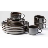 Gipfelstück Kaffeeservice "Glockenklang" Geschirr-Sets Gr. 12 tlg., braun (bronze) Scandi-Style, jedes Stück ein Unikat, 12 Teile, für 4 Personen