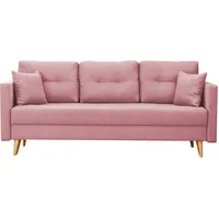 bonni Schlafsofa Lahti, Sofa mit Bettkasten und Schlaffunktionn, Klappsofa, Schlafcouch, Bettsofa, Couch vom Hersteller,Couch, Couchgarnitur, Sofagarnitur (Puderrosa)