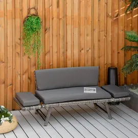 Outsunny Gartensofa 129 x 63 x 67 cm Grau