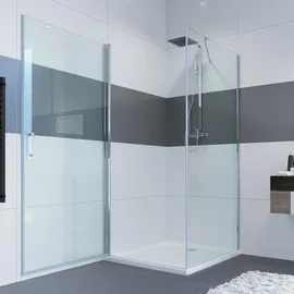 IMPTS Eckdusche mit Falttür links 120 x 90 cm Einscheibensicherheitsglas