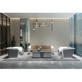 JV Möbel Modernes Sofa-Set mit Couchtisch aus Kunstleder