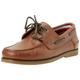 Tommy Hilfiger Herren Boat Schuh TH Boat Shoe Core Leather aus Leder, Braun (Winter Cognac), 45