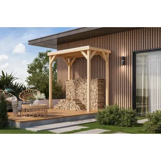 Holzpavillon KARIBU "Pergola Quadratus", braun (naturbelassen), B/H/T: 125cm x 243cm x 231cm, Pavillons, verschiedene Größen