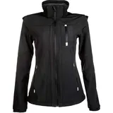 HKM 5273 Softshelljacke Sport, Damen Mädchen Jacke Regenjacke Kapuze, Schwarz (Black), XL