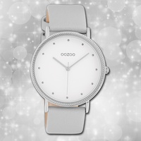 Oozoo Damenuhr Timepieces C10415 silber grau Lederarmband Quarz UOC10415