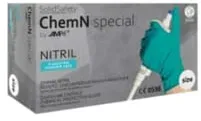 SolidSafety ChemN special Nitrilhandschuhe, puderfrei, grün 081303-XL , 1 Packung = 100 Stück, Größe XL