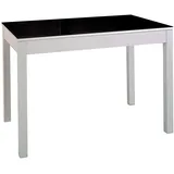 ASTIMESA Ausziehtisch kuechentisch, Metall Glas Holz, Schwarz, 110x70 cms - Extendida 160x70 cms