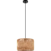 Paco Home Pendelleuchte »Hugo Buena«, Leuchtmittel E27 ohne Leuchtmittel, Wohnzimmer Esszimmer Rattan Optik Boho Lampenschirm Papier