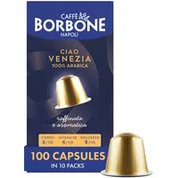 Caffe Borbone "Ciao Venezia" Mischung - 100 Aluminium-Kapseln (10 x 10 Stück) – Kompatibel mit Kaffeemaschinen für den Hausgebrauch der Marke Nespresso*