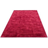 Leonique Teppich »Soley, Kurzflor-Teppiche, handgewebter Viskose-Teppich«, rechteckig, farblich changierend, Handweb, Wohnzimmer, Schlafzimmer, Esszimmer, rot